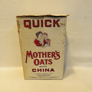 HTF 1920s Mothers Oats With China Box Quaker Oats Homer Laughlin Ivory / Trellis - Picture 1 of 8