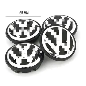 65mm black wheel hub cover with badge - suitable for Volkswagen 4PCS - Picture 1 of 5