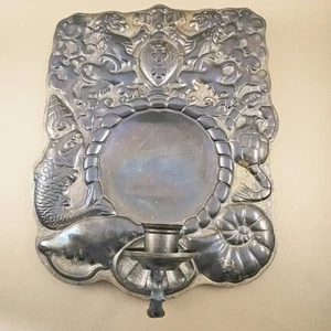 Coat Of Arms Danzig City Brass Wall Sconce Candle Stick Holder 12" X 15" Reflect - Picture 1 of 12