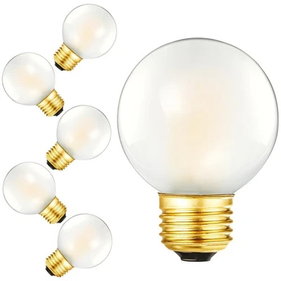 Frosted G16.5 LED Light Bulb, Dimmable Wall sconces Edison Bulb,6W (60W Equiv... - Image 1 of 4
