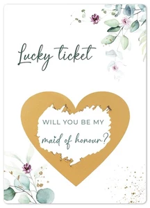 Will You Be My Maid of Honour Scratch Card Proposal Card - Picture 1 of 7