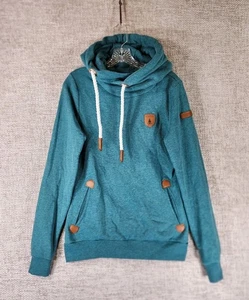 Wanakome Hoodie Pullover Womens S Green Cowl Neck Leather Accents EUC - Picture 1 of 13