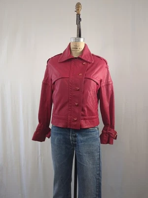 Vintage St. John Lamb Leather Women’s Button Lined Pockets Size 8 - Image 1 of 4