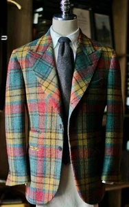 $1498 Polo Ralph Lauren 48R RL67 Blazer Jacket Pastel Plaid Tweed RRL XL USA VtG - Picture 1 of 10