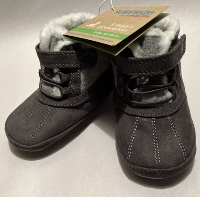 NWT Surprize Stride Rite Dean Pre Walker Toddler Boy M 12-18M SlipOn Ankle Boots - Image 1 of 4