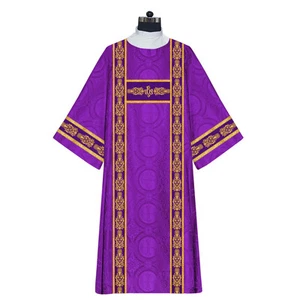 Liturgical Dalmatic Featuring IHS Motif and Detailed Embroidered Orphrey - Picture 1 of 16
