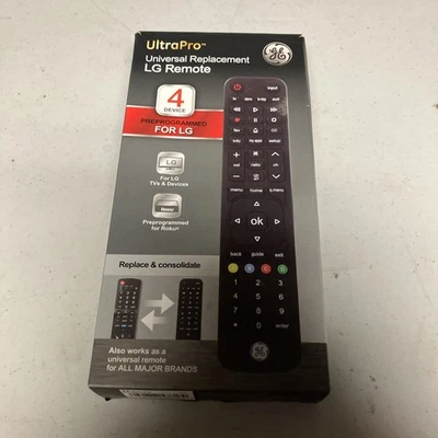 Control remoto universal GE UltraPro 4 dispositivos para todas las principales marcas negro Foto 1 de 4