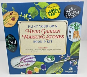 Schlammpfütze Malen Sie Ihre eigenen Kräutergarten Steine Pflanze Neu Versiegelt Handwerk Neu im Karton Buch Kit - Bild 1 von 8