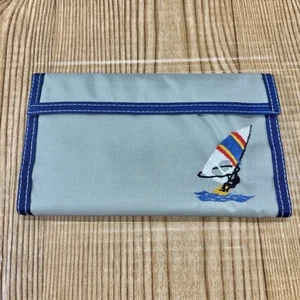 NEU Vintage Coconuts Geldbörse Klettverschluss Nylon Karo Dreifachfaltung 80er grau Surf Segel - Bild 1 von 9