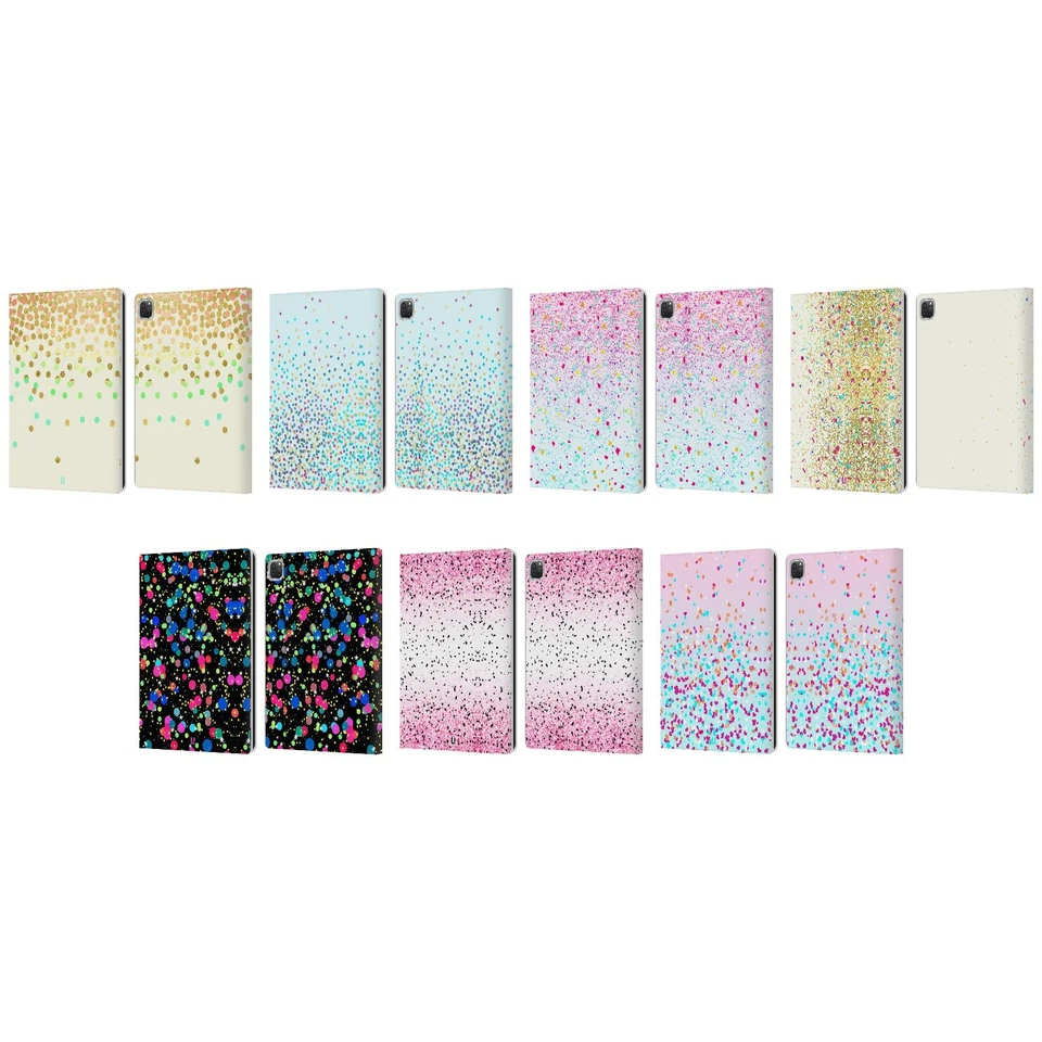 HEAD CASE DESIGNS CONFETTI LEATHER BOOK WALLET CASE & WALLPAPER FOR APPLE iPAD - Image 1 of 4