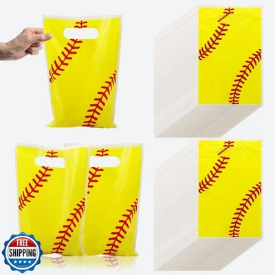 QUERICKY 100Pcs Softball Goodie Bags Softball Loot Gifts Bags Softball Party  - Image 1 of 4