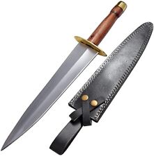 17.5" Arkansas Toothpick Knife Handmade Bowie Dagger with Leather Sheath