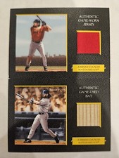 2-2005 Topps Turkey Red Johnny Damon Black game used bat, Jersey 41/50, 50/50