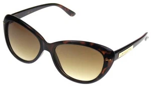Liz Claiborne Cats Eye Wrap Sunglasses Brown Tortoise UV Protection 55-17-133 - Picture 1 of 4