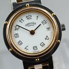 Neu Batt ◆N NEUWERTIG◆ Vintage Hermes Clipper Date Damen 24 mm QZ Uhr aus JAPAN