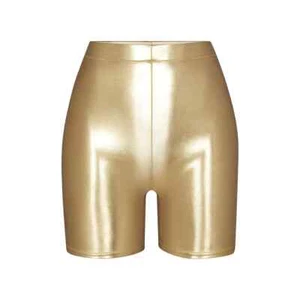 Skims Metallic Swim Mid Waist Shorts Gold XXS (SW-MWS-0033) - Picture 1 of 4