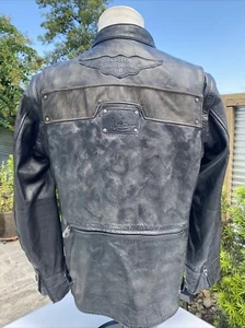 Harley Davidson Men WILLIE G Convertible Leather Jacket Vest Large 97157-17VM - Picture 1 of 12