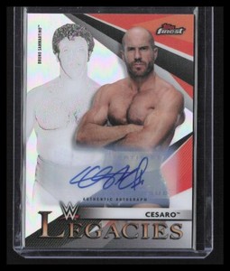 CESARO 2021 Topps Finest WWE Legacies Orange Refractor Auto Bruno Sammartino