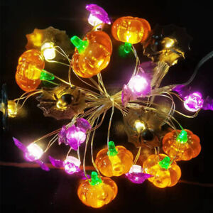 1M 10 LED Halloween Bat String Lights Spider Lantern Lamp Home Party Decors