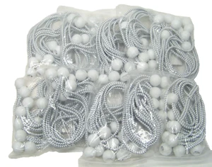100 piezas Correas Bungee Ball Blanco 9" Bungie Lona Resistente Correas Atas Dosel - Imagen 1 de 1