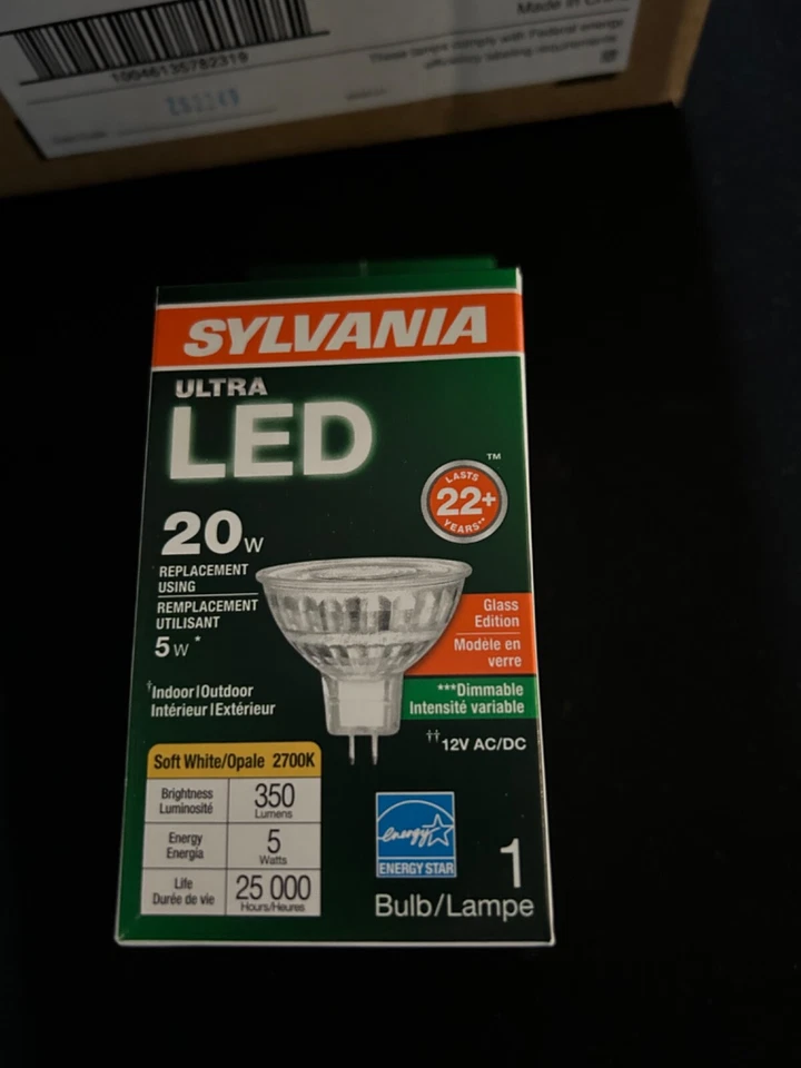 Sylvania Ultra LED 20W Using 5W Flood MR16 GU5.3 Soft White Dimmable Light Bulb - Image 1 of 3