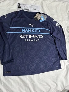 Puma Sportswear Manchester City FC 2021/22 Long Sleeved Third Shirt Top Size-XXL - Picture 1 of 23