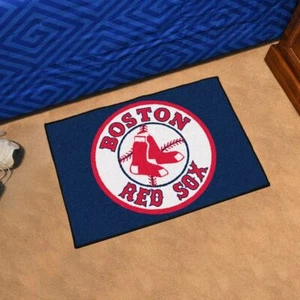 MLB - Boston Red Sox Starter Mat Accent Rug-19x30"-Circular Red Socks & Wordmark - Picture 1 of 5