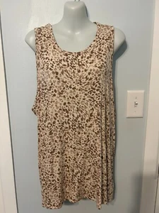 NWT Old Navy Beige Multi-Color Sleeveless Stretchy Tank Top Size XXL - Picture 1 of 3