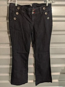 LEI Ashley Trouble Flair Jeans Size 9 Juniors Button Detail Mid Rise  - Picture 1 of 6