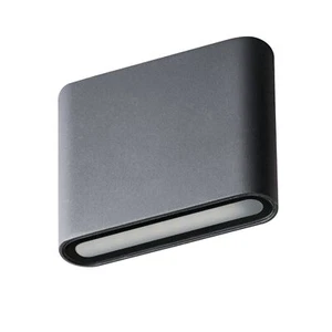 LED Außenlampe Aluminium flach Up Down Grau IP54 Wandleuchte Fassadenstrahler - Bild 1 von 5