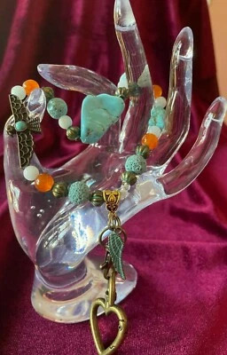 Natural Stone Wrist Elastic / Purse Charm - Image 1 of 4