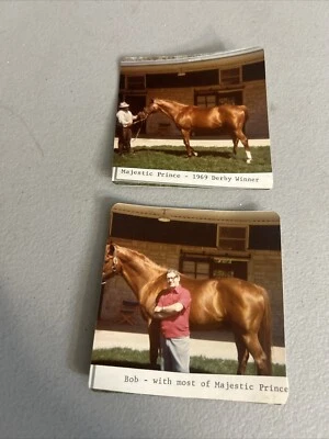 2 Vintage 1969 60’s Derby Winner Champion Race Horse Majestic Prince Orig. Photo - Image 1 of 4