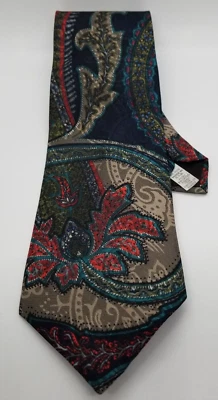 Corbata para hombre WEMBLEY azul rojo estampado clásico vintage Foto 1 de 4