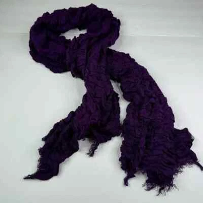 Orvana London Scarf Size OS Purple Cotton Blend Ruched Wraps Soft Casual - Image 1 of 4