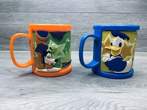 VINTAGE DISNEYLAND DONALD DUCK and GOOFY 3D RUBBER PLASTIC CUP W/ HANDLE Rare - Picture 1 of 9