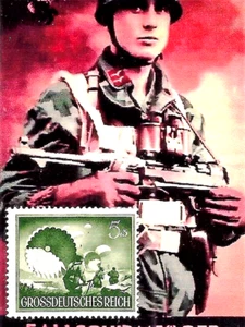 WW2 Nazi Germany Postage 1944 Third Reich FALLSCHIRMJAGER stamp B MNH ** - Picture 1 of 1