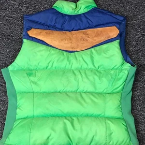 Gilet tampone vintage Liberty Bell in pelle ratch down verde sci blu neve taglia small - Foto 1 di 12