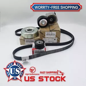 OEM 4Pcs For 2007-2014 Lexus LS460 Drive Fan Belt Tensioner and Pulley Kit US - Picture 1 of 8