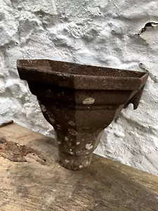 ANTIQUE VICTORIAN CAST IRON RAINWATER HOPPER GARDEN WALL POCKET PLANTER - Picture 1 of 11