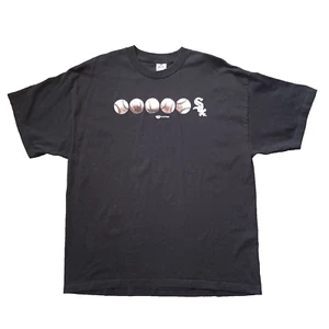 Vtg Chicago White Sox Mens T Shirt XXL Black Graphic Logo Short Sleeve 2000 Y2K - Picture 1 of 15