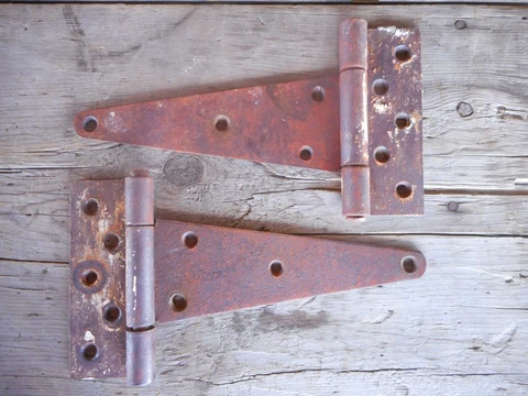 Barn Door Hinges Salvage Farm Country Cottage Hardware Paint Spatter 8" apx Cover