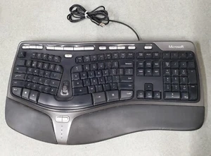 Microsoft Natural Ergonomic Keyboard 4000 V1.0 KU-0462 Black Wired USB Tested - Picture 1 of 2
