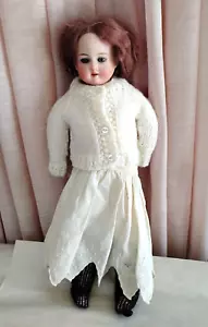 Antique Armand Marseille Bisque Doll with Kid Body, 12 Inch - Picture 1 of 7