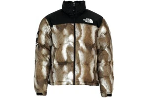 SUPREME x The North Face FW13 Fur Print Nuptse Brown Used Size Medium - Picture 1 of 8
