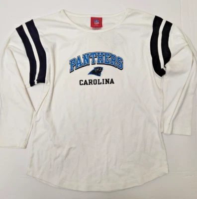 Camisa blanca de manga larga grande Carolina Panthers NFL para damas Foto 1 de 2