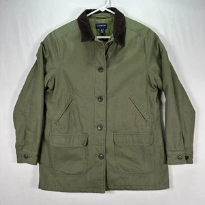 Abrigo Lands End Barn Chore Mujer Mediano Pequeño 10-12 Oliva Chaqueta Cuello Pana - Imagen 1 de 9