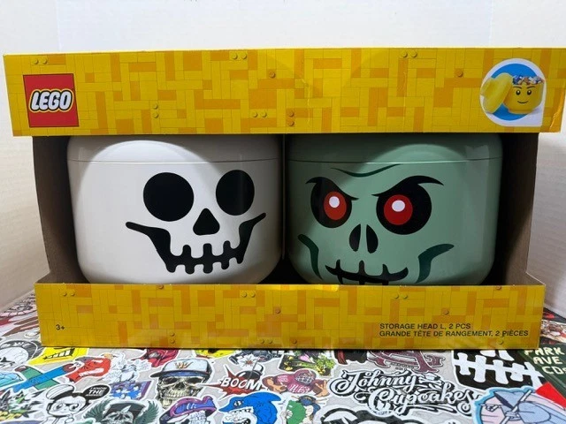 Lego Halloween Special Edition Storage Large Head Set: Zombie+Skeleton FREE SHIP - Image 1 of 4