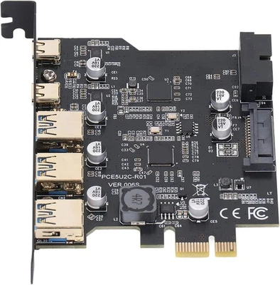 Pcie to USB 3.2 Gen 2 Card, 20 Gbps Bandwidth, 3 USB Type a and 2 USB Type C 5 P - image 1 of 4
