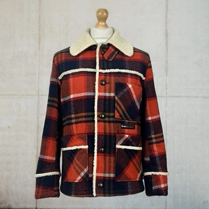 Einzelstück hübsche grüne Sherpa gefütterte karierte Jacke mit fünf Taschen Größe M - Bild 1 von 23