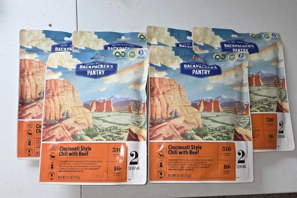 Juego de 6-Backpacker’s Cincinnati estilo chile con carne-liofilizada comidas Foto 1 de 1